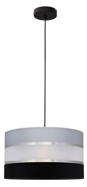 Ljuskrona med upphängningsrem HELEN 1xE27/60W/230V diameter 35 cm svart/grå/silver