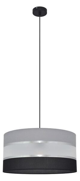 Ljuskrona med upphängningsrem HELEN 1xE27/60W/230V diameter 40 cm svart/grå/silver