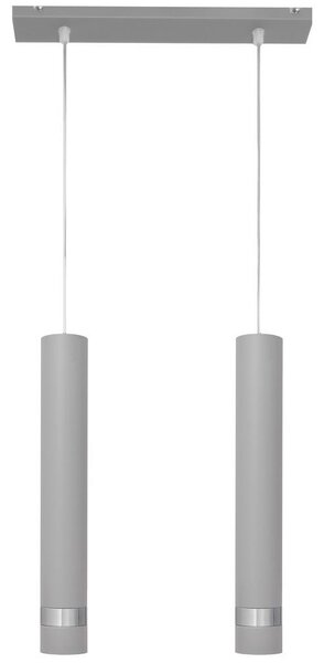 LED Ljuskrona med upphängningsrem TUBA 2xGU10/6,5W/230V grå/matt krom