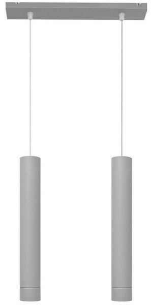 LED Ljuskrona med upphängningsrem TUBA 2xGU10/6,5W/230V grå