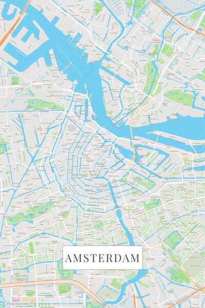 Karta Amsterdam color, (26.7 x 40 cm)