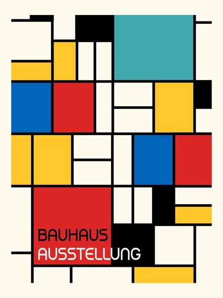 Illustration Bauhaus Geometric Design Retro, Retrodrome, (30 x 40 cm)