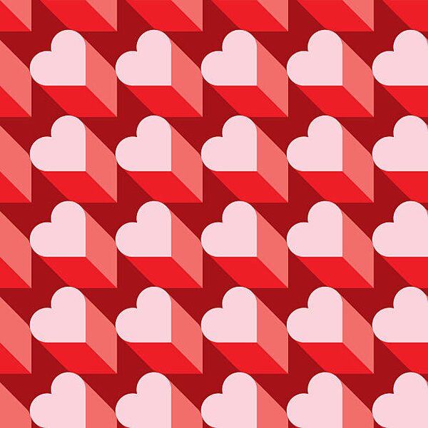 Konstfotografering Seamless Heart Pattern. Ideal for Valentine's, VectaRay, (40 x 40 cm)