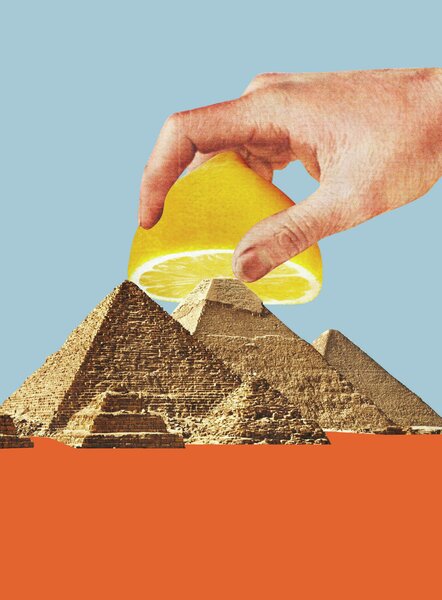 Illustration Pyramides of Lemonade, Circular Concepts, (30 x 40 cm)