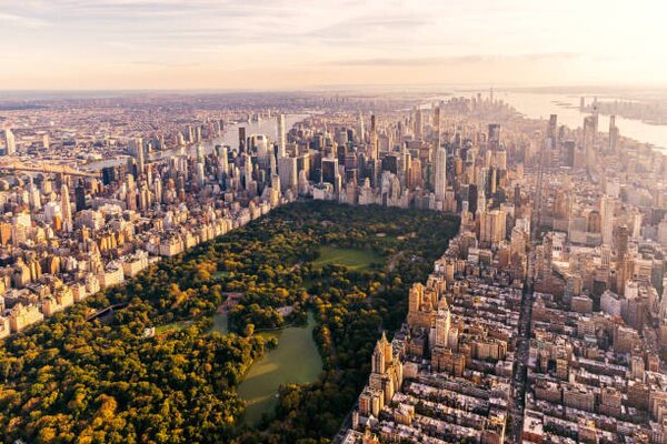 Konstfotografering Aerial view of New York City, Alexander Spatari, (40 x 26.7 cm)