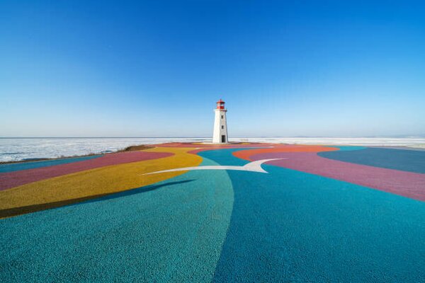 Konstfotografering Colorful road by the sea, zhengshun tang, (40 x 26.7 cm)