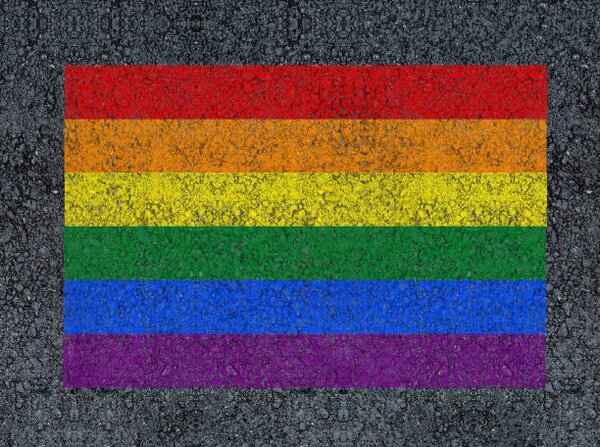 Fotografi Rainbow drawn LGBT pride flag, mirsad sarajlic, (40 x 30 cm)