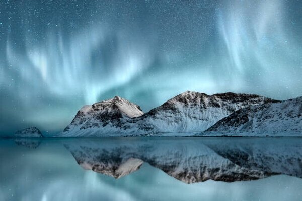Fotografi Northern Lights, Haukland, Nordland, Norway, arnaudbertrande