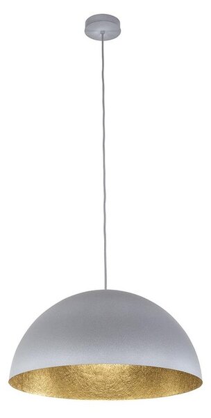 Ljuskrona med upphängningsrem SFERA 1xE27/60W/230V diameter 35 cm grå/guld