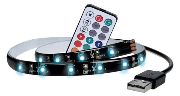 Solight WM504 - SET 2x LED RGB ljusslinga för TV med en fjärrkontroll IP65 LED/USB 50cm