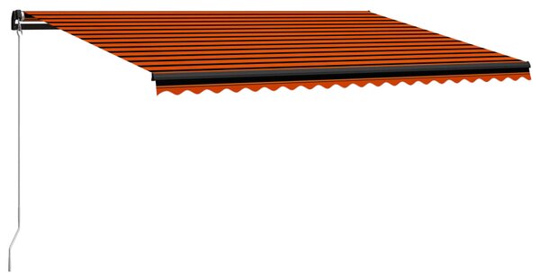 Markis manuellt infällbar 500x300 cm orange och brun