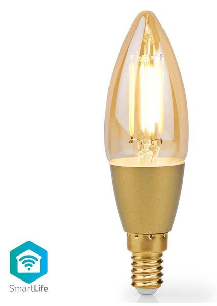 Nedis WIFILRF10C37 - LED Ljusreglerad glödlampa E14/4,9W/230V 1800-3000K Wi-Fi Tuya