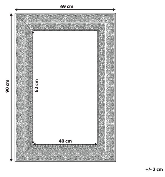 Väggmonterad hängande spegel guld 69 x 90 cm Rektangulär dekorativ ram Heminredning Accessoar Accent Beliani