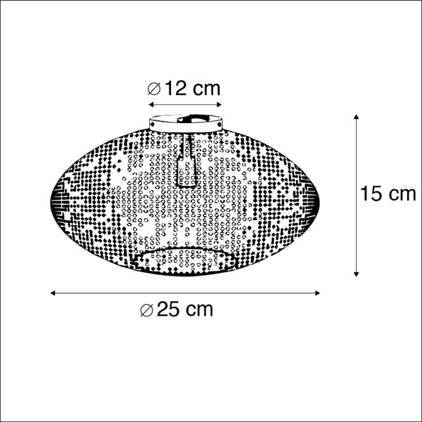 Orientalisk taklampa svart med guld 25 cm - Radiance