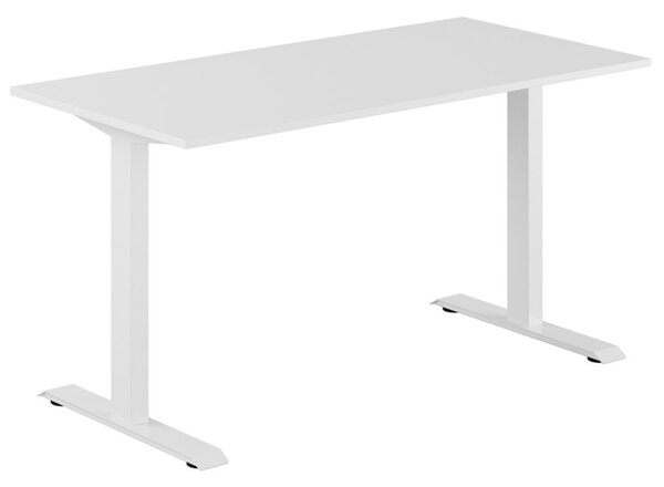 Fast skrivbord, vitt stativ, vit bordsskiva 120x60cm