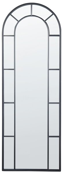 Väggspegel Svart metall 60 x 170 cm Väggmonterad dekorativ spegel Vintage stil Hängande dekor Beliani