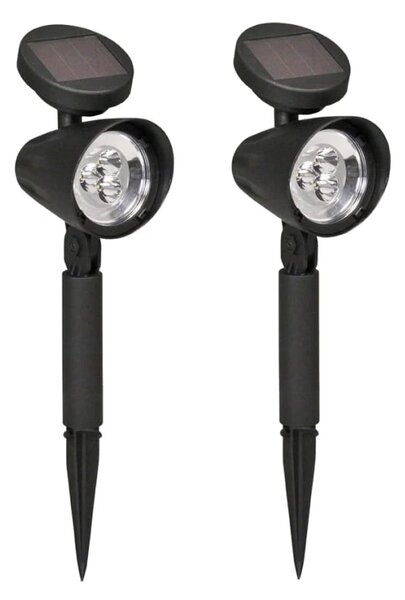 Luxform Spotlights solcell LED Lazise 2 st svart 44239