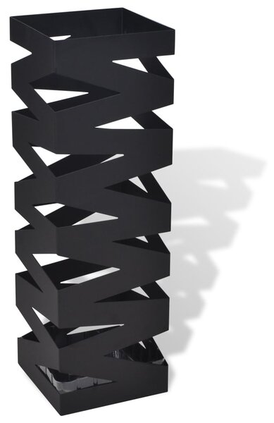Paraplyställ 48,5 cm fyrkantig stål svart