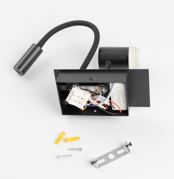 Brilagi - LED vägglampa NUBILA 1xE27/25W/230V + LED/3W svart/röd