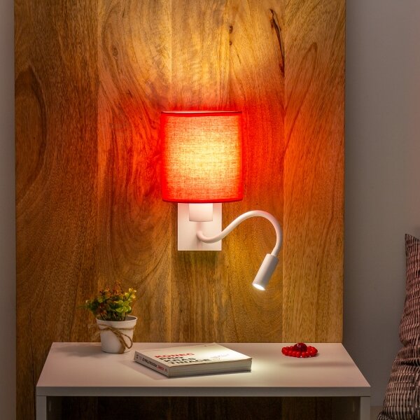 Brilagi - LED vägglampa NUBILA 1xE27/25W/230V + LED/3W vit/röd