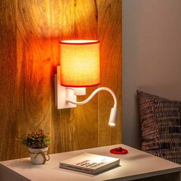Brilagi - LED vägglampa NUBILA 1xE27/25W/230V + LED/3W vit/röd