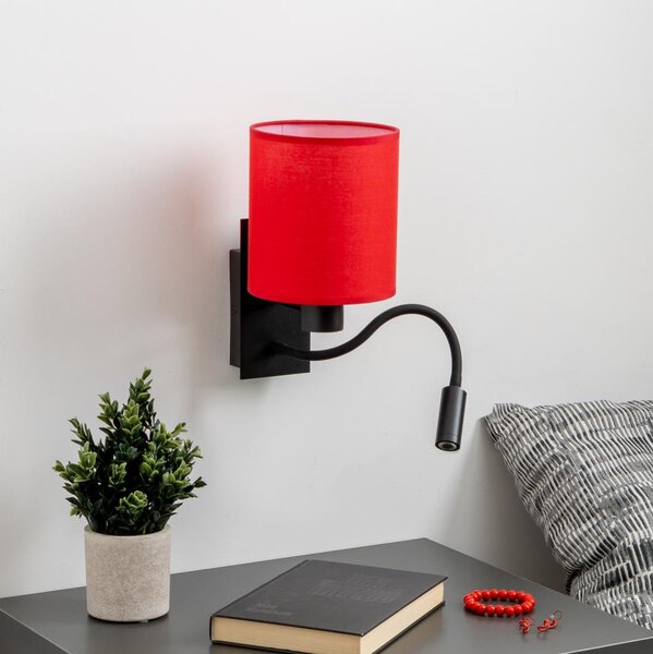 Brilagi - LED vägglampa NUBILA 1xE27/25W/230V + LED/3W svart/röd