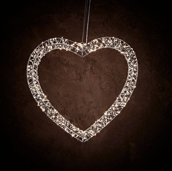 NORDFORM - Metal Heart 38x3,5Cm W/480LED - Vit - Adventsstjärnor - Från Homeroom