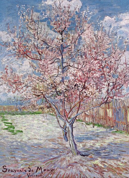 Konsttryck Souvenir de Mauve - Pink Peach Tree in Blossom, 1888, Vincent van Gogh