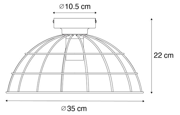 Industriell taklampa svart 35 cm - Hanze