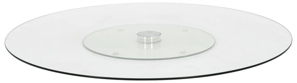 Snurrbar serveringsbricka transparent 60 cm härdat glas