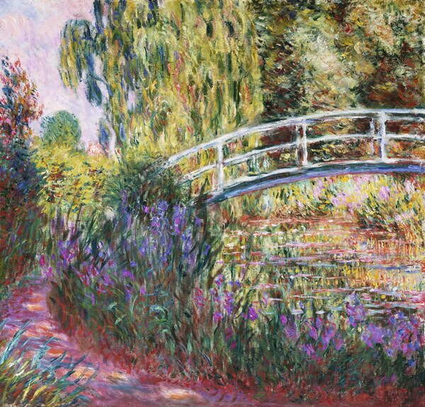 Monet, Claude - Konsttryck The Japanese Bridge, Pond with Water Lilies, 1900, (40 x 40 cm)
