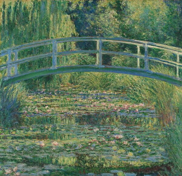 Monet, Claude - Konsttryck Damm med näckrosor, (40 x 40 cm)