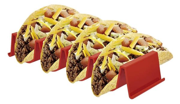 Hållare för Tacos, 4 platser - Röd