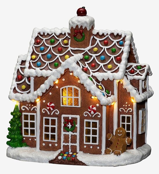 Konstsmide - Pepparkakshus höjd 27 cm - Brun - Dekorativ julbelysning - Från Homeroom