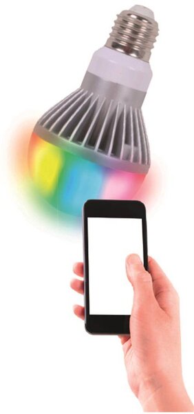 Ultron Save-E RGB LED-lampa, E27, 490±10lm, klot 120°, kan styras med en