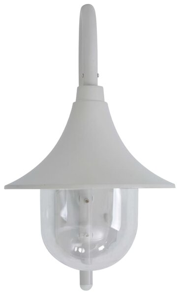 Vägglampa för trädgård E27 42 cm aluminium vit