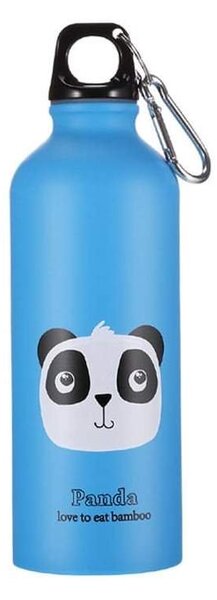 Vattenflaska Aluminium, Blå med Panda