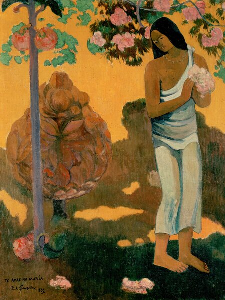 Konsttryck The Month of Mary (Vintage Female Portrait) - Paul Gauguin, (30 x 40 cm)