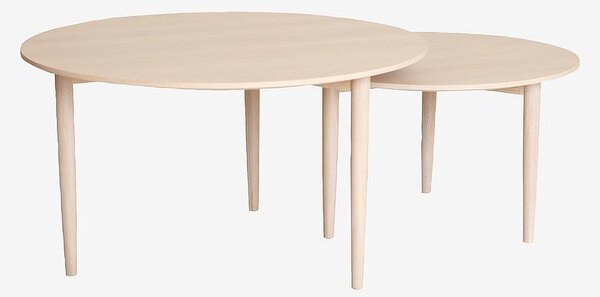 Nordic Furniture Group - Soffbord set Kalmar, Ø90/Ø70 - Natur - Soffbord - Från Homeroom