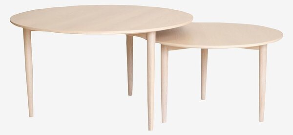 Nordic Furniture Group - Soffbord set Kalmar, Ø90/Ø70 - Natur - Soffbord - Från Homeroom