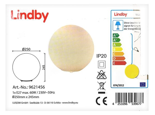 Lindby - Bordslampa MARIKE 1xE27/60W/230V