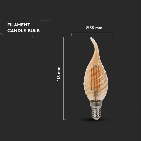 LED glödlampa FILAMENT E14/4W/230V 2200K