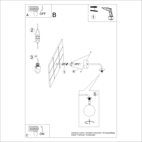 Sollux SL.1661 - Vägglampa ASTRAL 1xG9/8W/230V svart