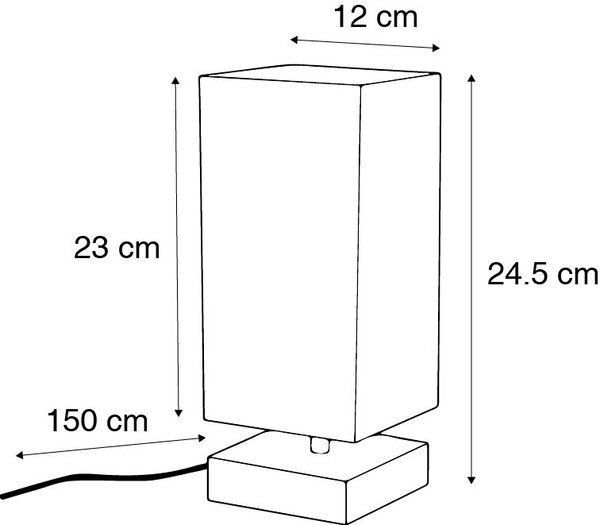 Modern bordslampa svart med stål - Milo