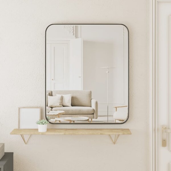 Väggmonterad spegel svart 50x60 cm rektangulär