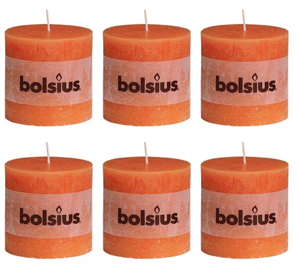 Bolsius Blockljus 6-pack 100x100 mm orange