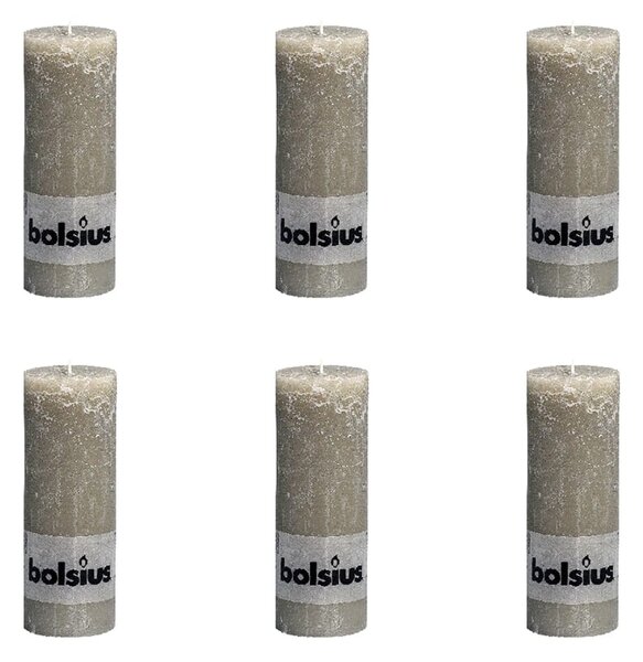 Bolsius Blockljus 190x68 mm skiffergrå 6-pack
