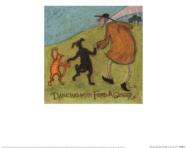Konsttryck Sam Toft - Dancing Witch Fred & Ginger, (30 x 30 cm)