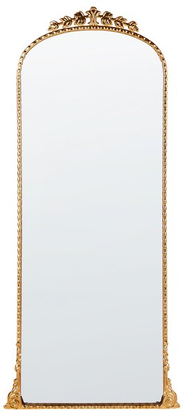 Väggspegel Guld Metall 51 x 114 cm Väggmonterad Dekorativ Spegel Glamourstil Hängande Dekor Sovrum Vardagsrum Hall Beliani