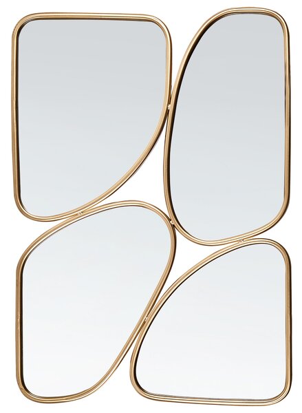 Väggspegel Guld Metall 70 x 100 cm Väggmonterad Dekorativ Spegel Glamourstil Hängande Dekoration Vardagsrum Sovrum Beliani
